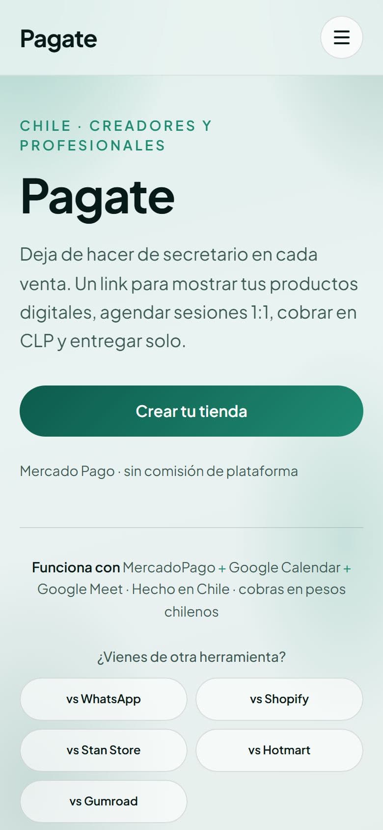 Pagate en móvil