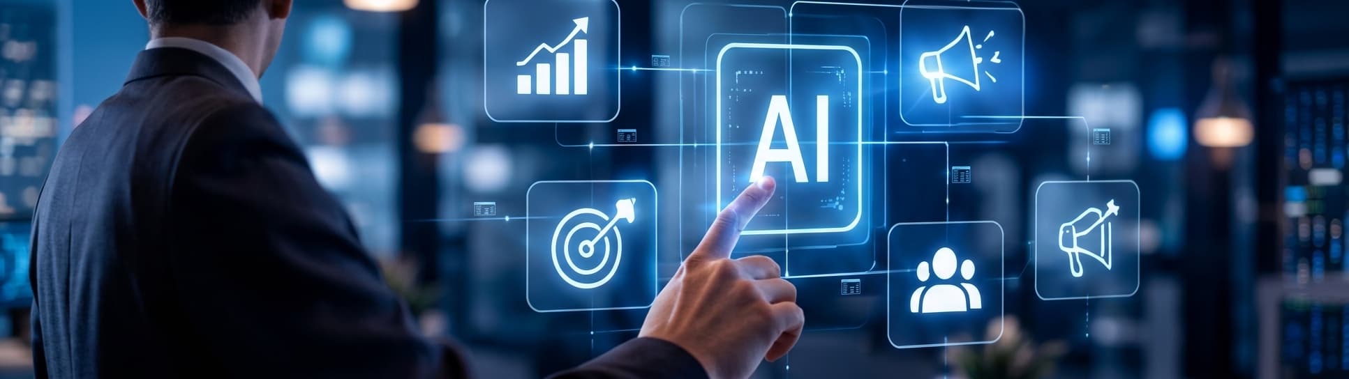 Concepto visual de inteligencia artificial aplicada