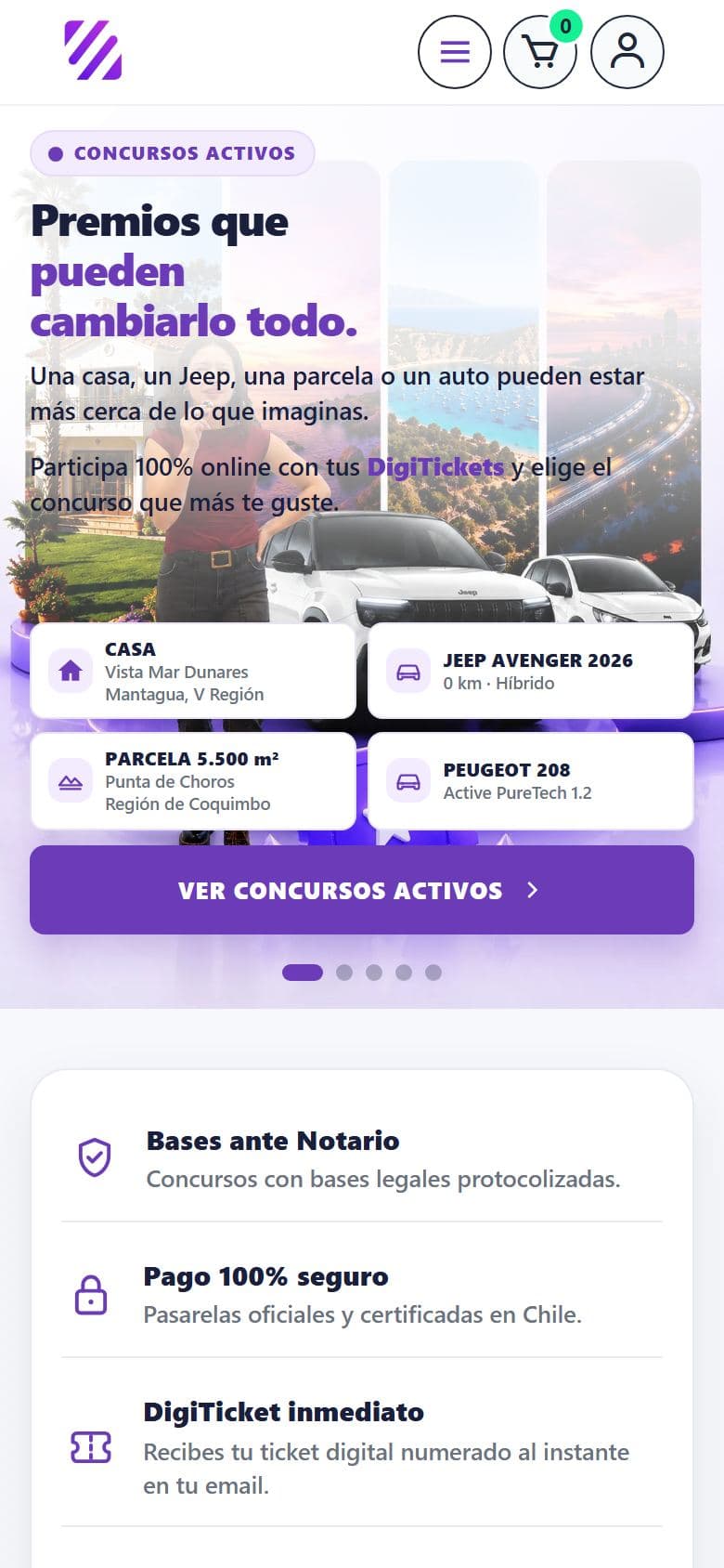 Sorteo Seguro en móvil